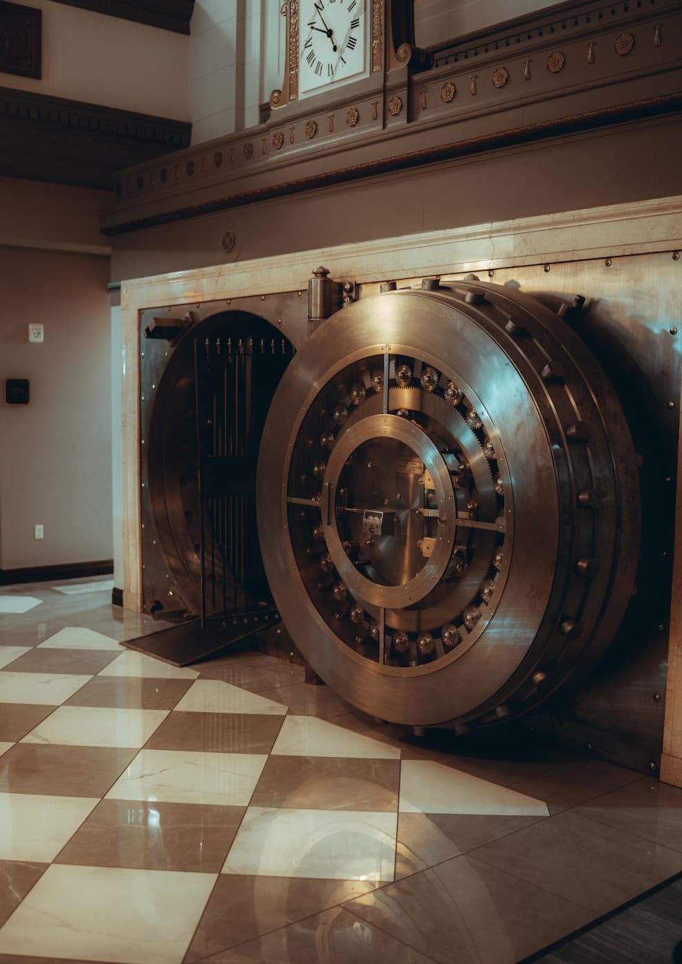 Historic bank vault door